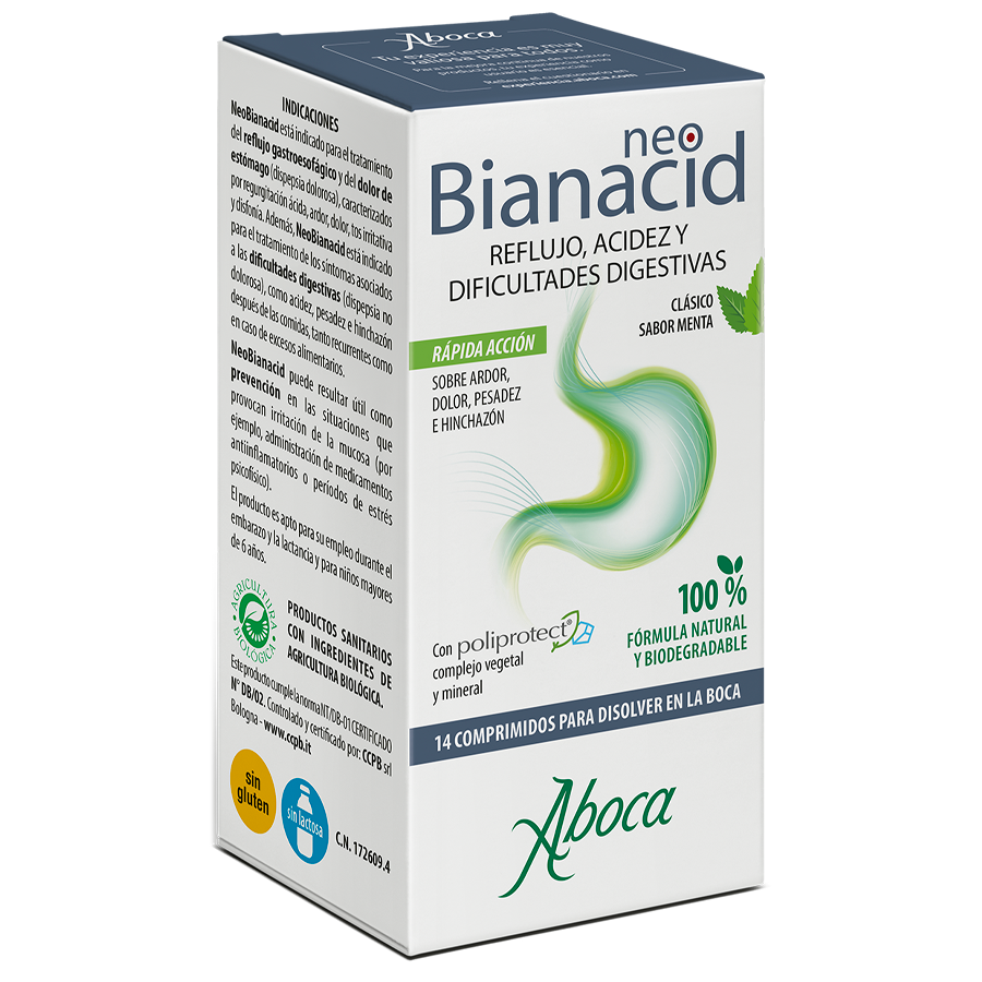 Aboca NeoBianacid 14 comprimidos sabor menta